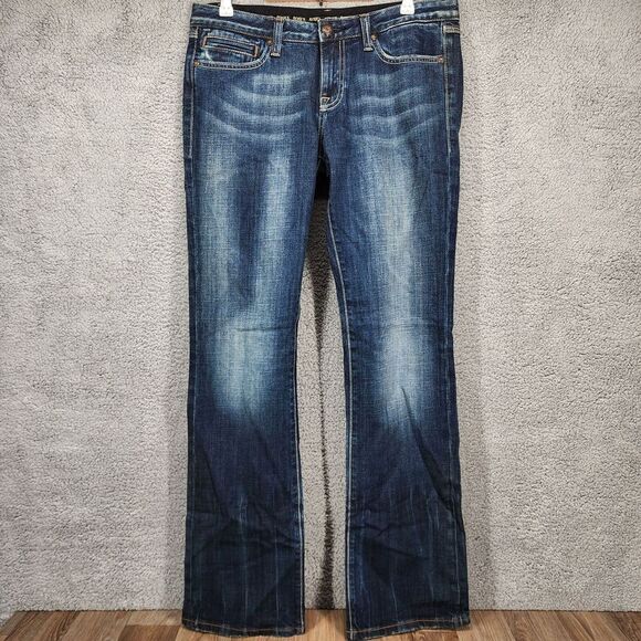 Rerock for Express Women's Size 30 Blue Denim Low Rise Boot Cut Jeans - Picture 1 of 8